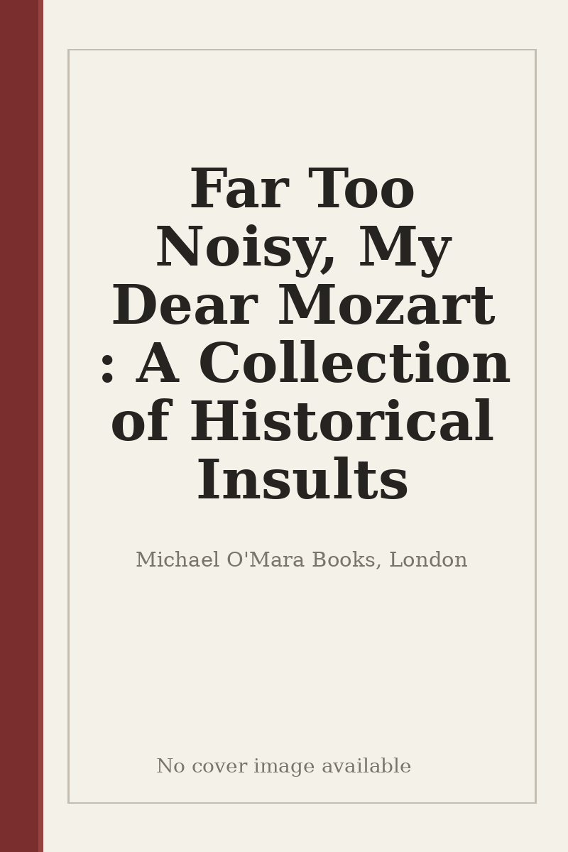Far Too Noisy, My Dear Mozart : A Collection of Historical Insults - no cover image available