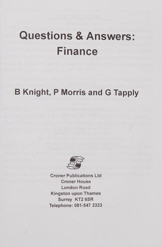 Head's Legal Guide: Questions and Answers - Finance