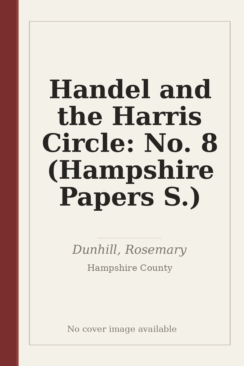 Handel and the Harris Circle: No. 8 (Hampshire Papers S.) - no cover image available