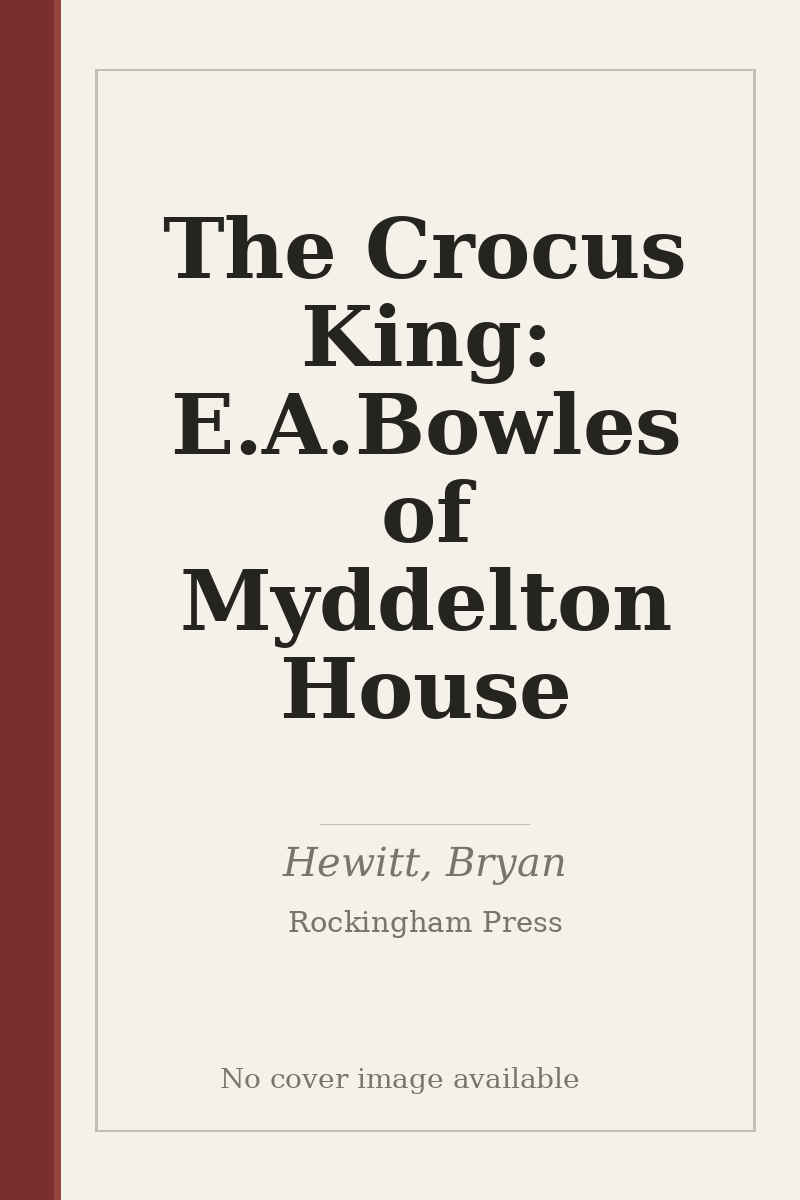 The Crocus King: E.A.Bowles of Myddelton House - no cover image available