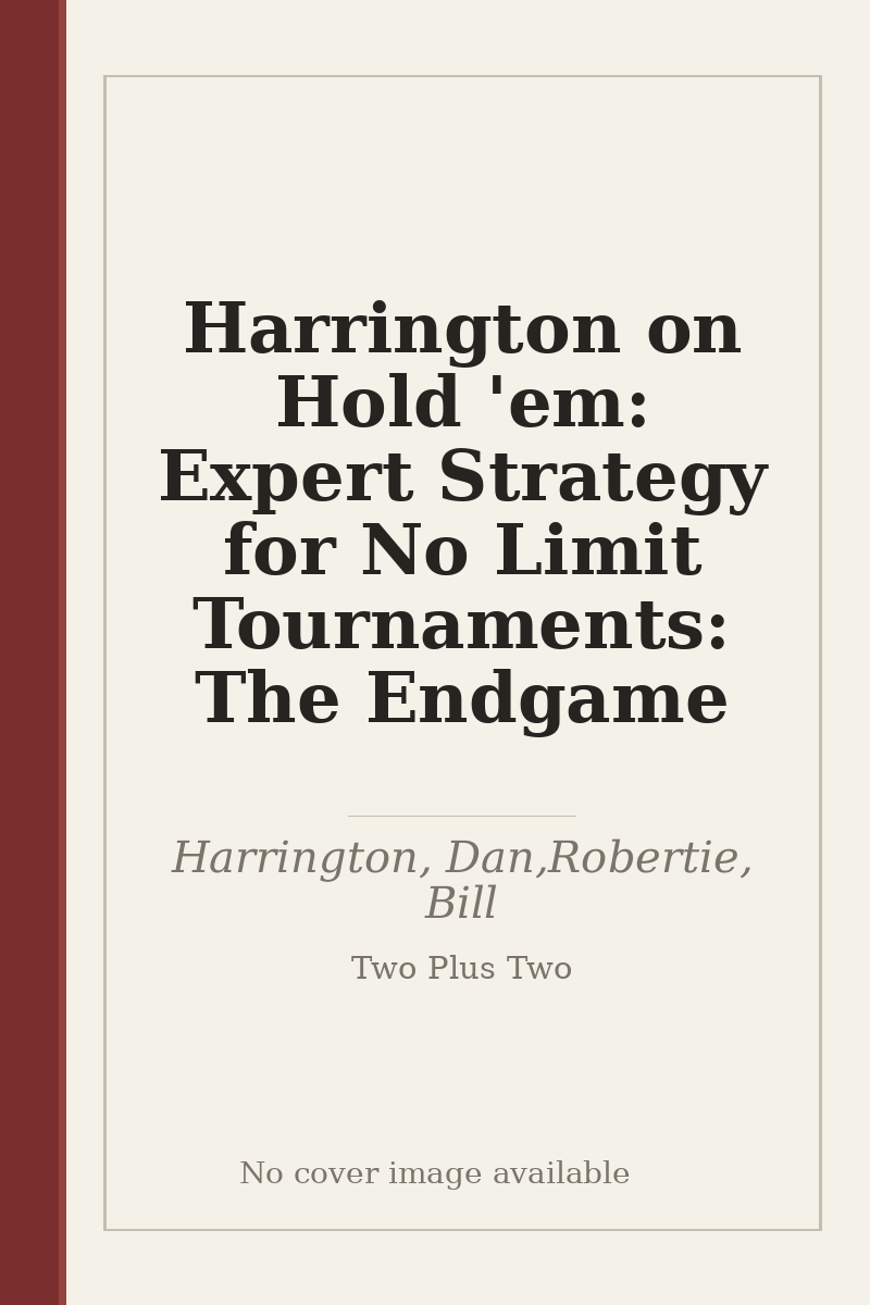 Harrington on Hold 'em: Expert Strategy for No Limit Tournaments: The Endgame - no cover image available
