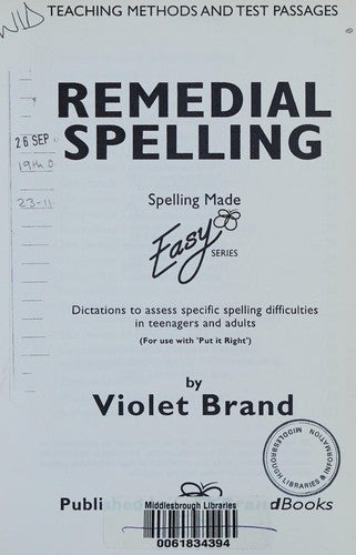 Remedial Spelling (Spelling Made Easy)