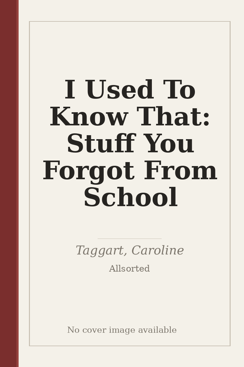I Used To Know That: Stuff You Forgot From School - no cover image available
