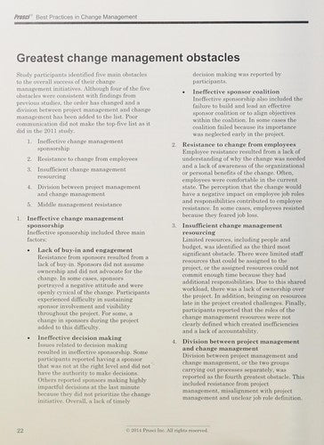 Best Practices in Change Management : 2014 Edition (Prosci Benchmarking Report)