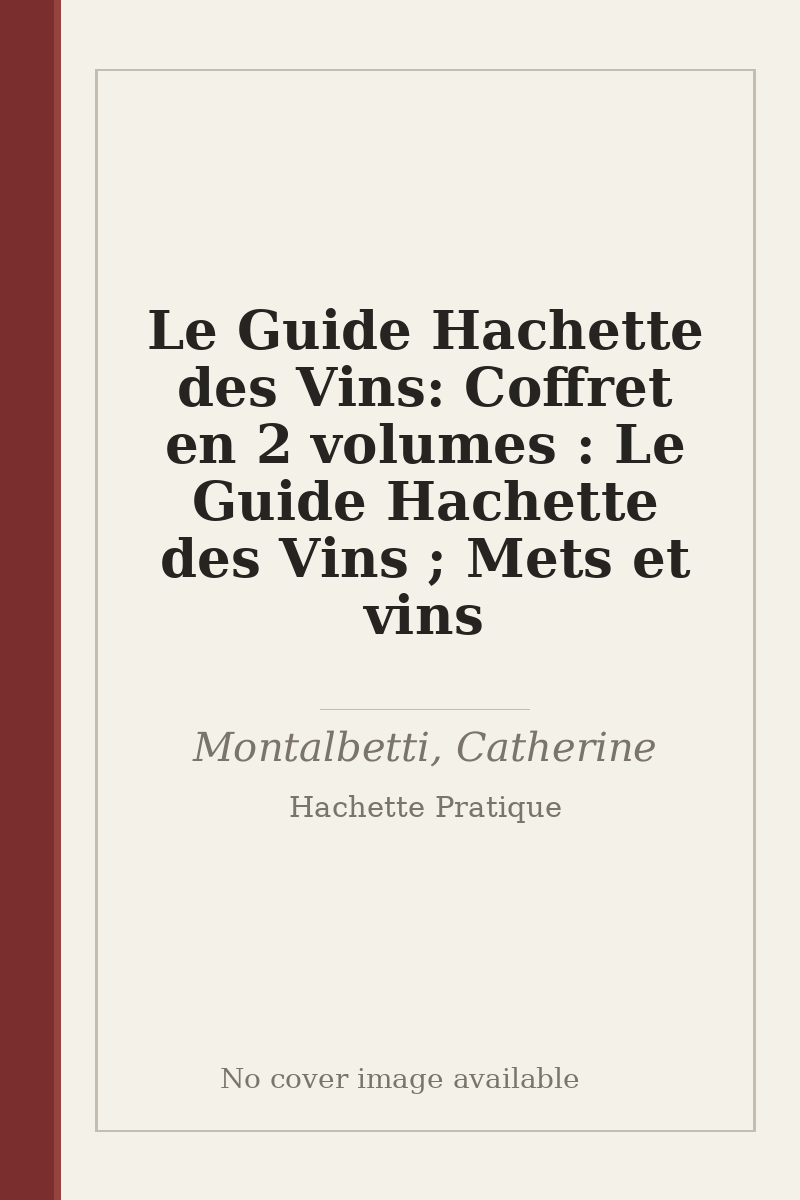 Le Guide Hachette des Vins: Coffret en 2 volumes : Le Guide Hachette des Vins ; Mets et vins - no cover image available