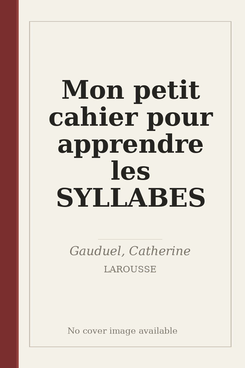 Mon petit cahier pour apprendre les SYLLABES - no cover image available