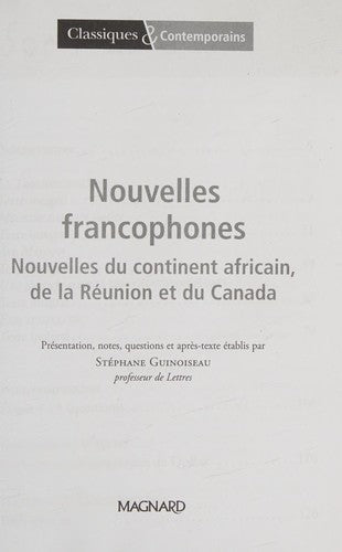 Nouvelles francophones (Classiques & contemporains)