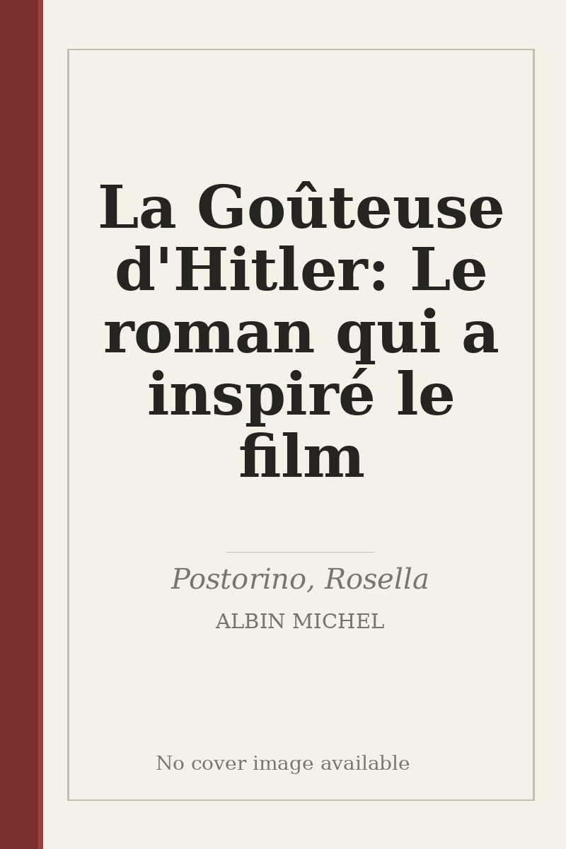 La Goûteuse d'Hitler: Le roman qui a inspiré le film - no cover image available