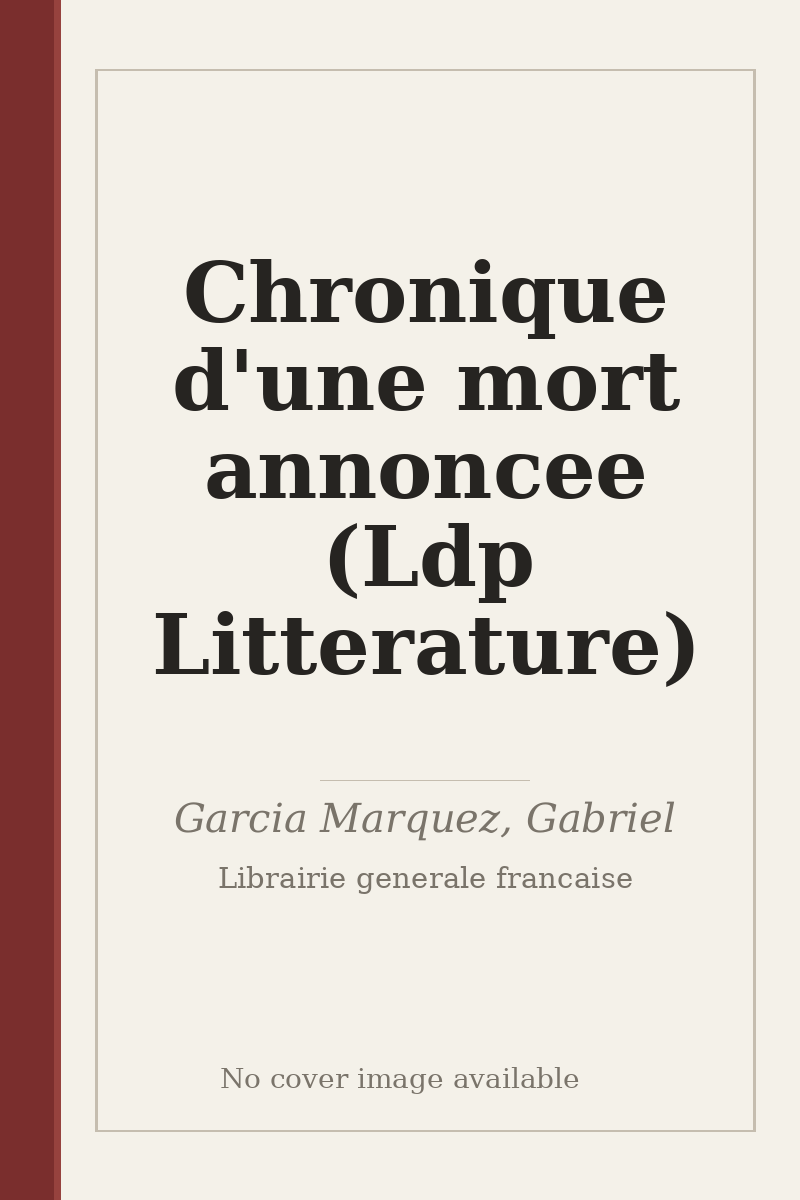 Chronique d'une mort annoncee (Ldp Litterature) - no cover image available