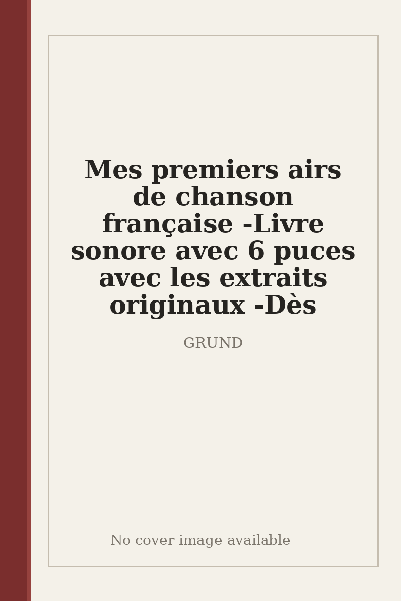 Mes premiers airs de chanson française - Livre sonore avec 6 puces avec les extraits originaux - Dès - no cover image available