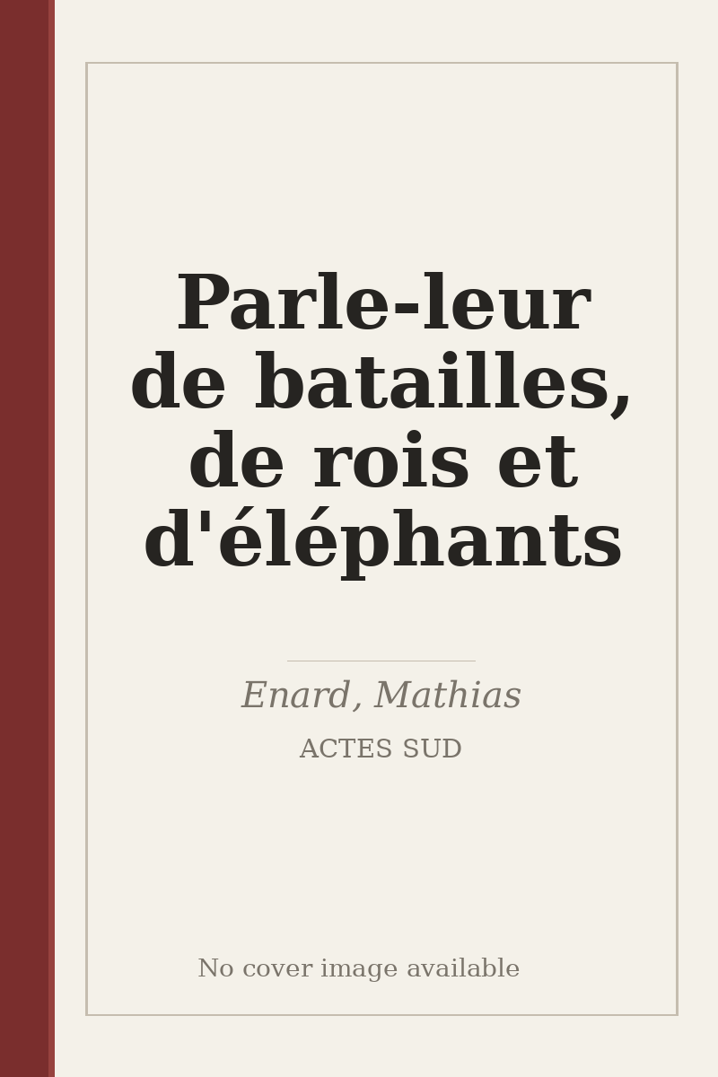 Parle-leur de batailles, de rois et d'éléphants - no cover image available