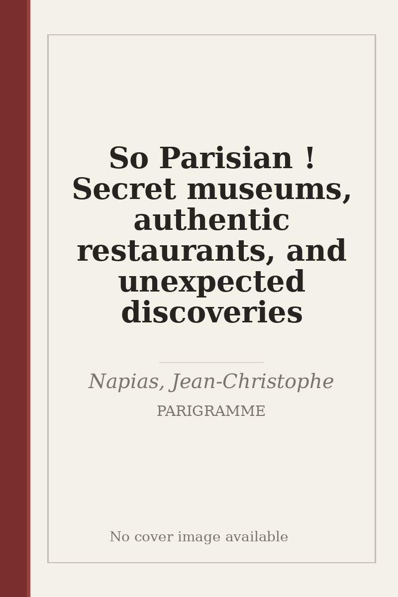 So Parisian ! Secret museums, authentic restaurants, and unexpected discoveries - no cover image available