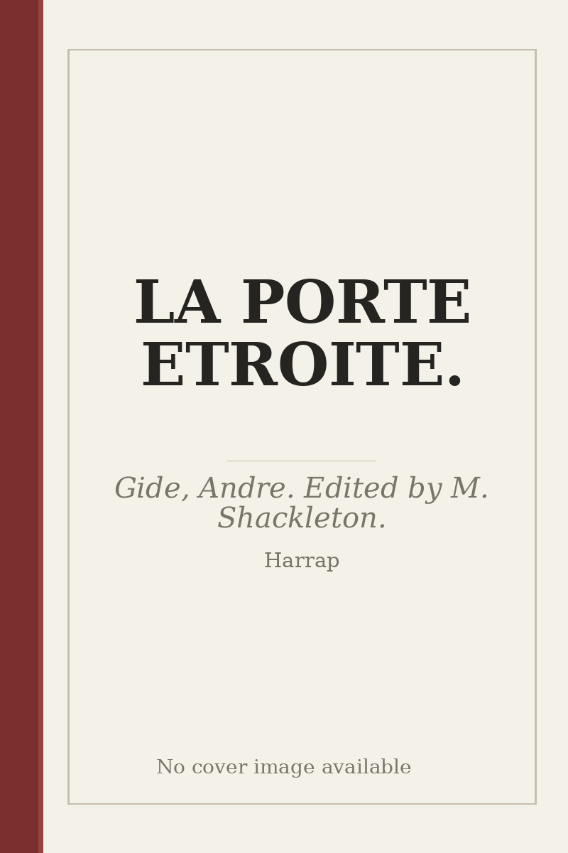 LA PORTE ETROITE. - no cover image available