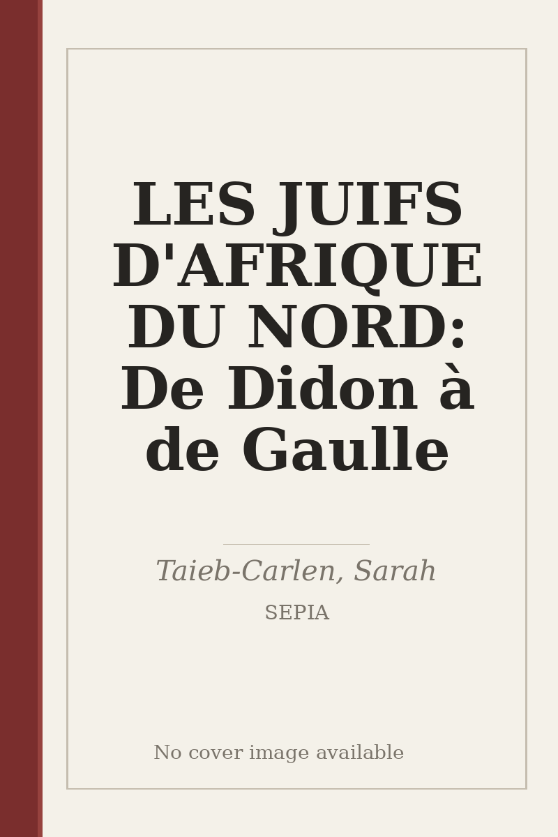LES JUIFS D'AFRIQUE DU NORD: De Didon à de Gaulle - no cover image available