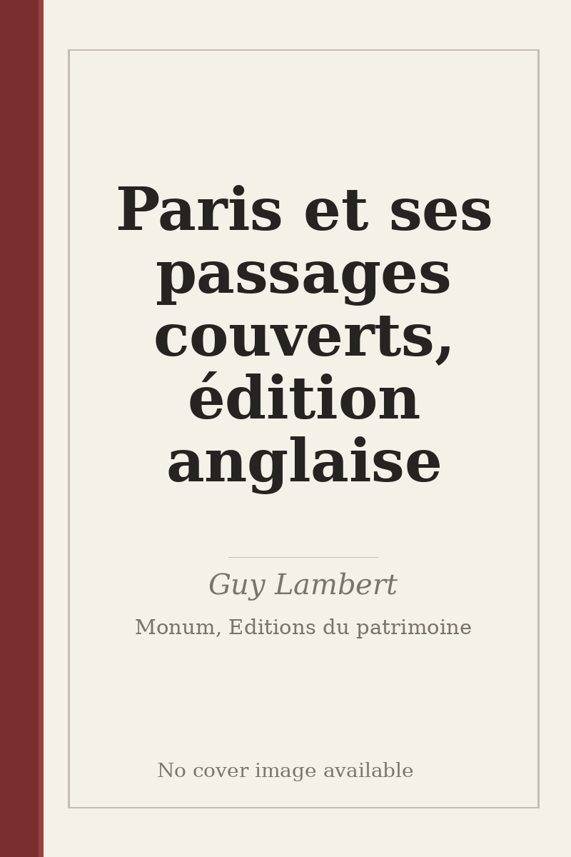 Paris et ses passages couverts, édition anglaise - no cover image available
