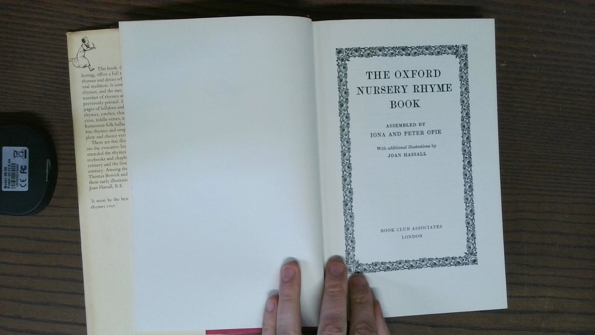 The Oxford Nursery Rhyme Book by Iona and Peter Opie, 1974, Book Club Book