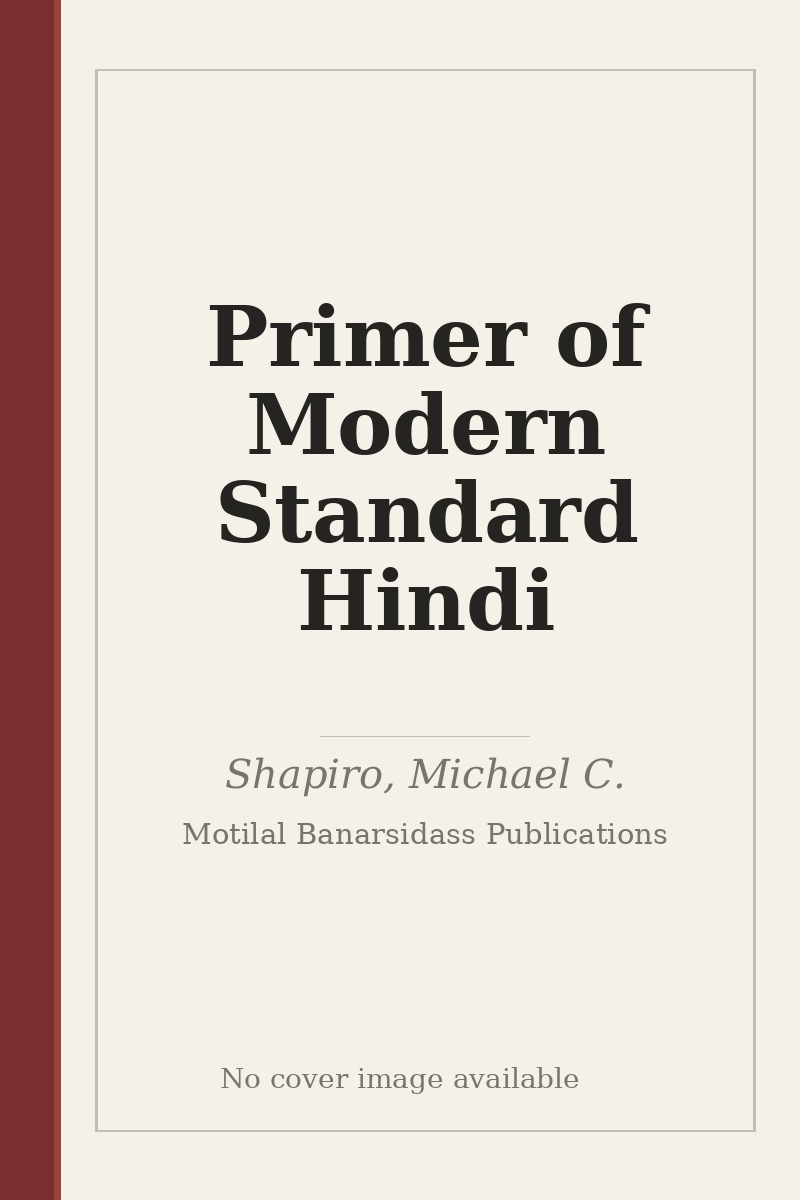 Primer of Modern Standard Hindi - no cover image available