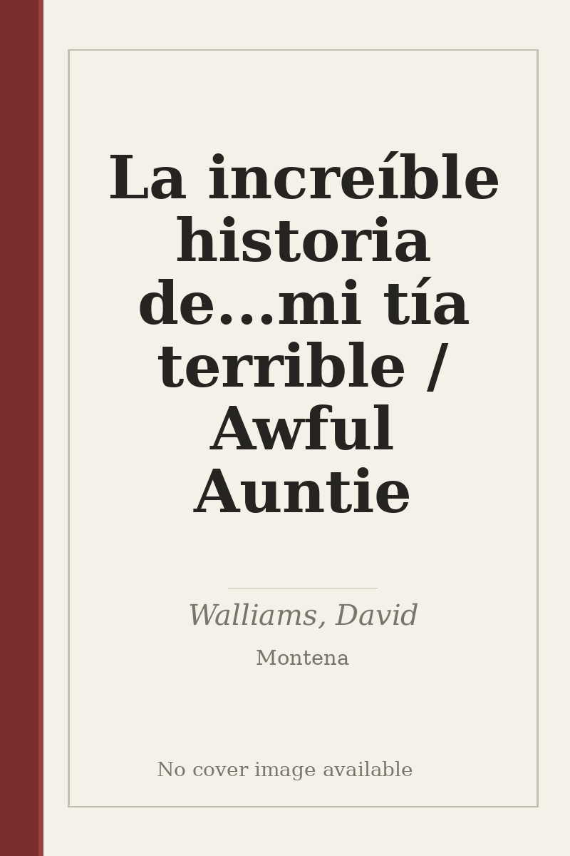La increíble historia de...mi tía terrible / Awful Auntie - no cover image available