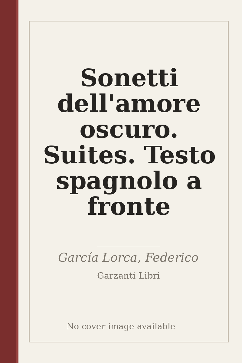 Sonetti dell'amore oscuro. Suites. Testo spagnolo a fronte - no cover image available
