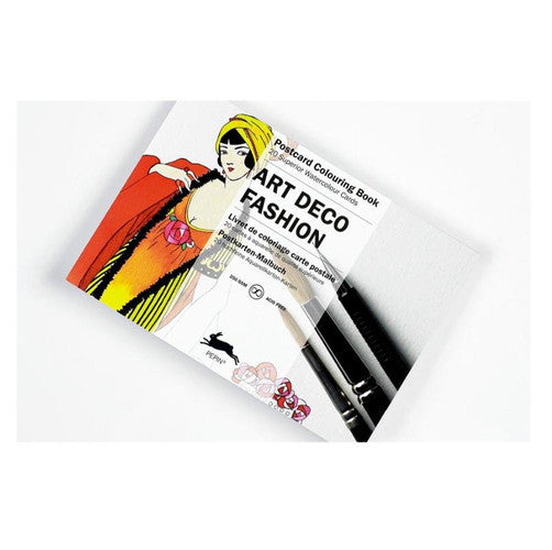 Art Deco Fashion: Display Box with 20 Postcard Colouring Books (Multilingual Edition)