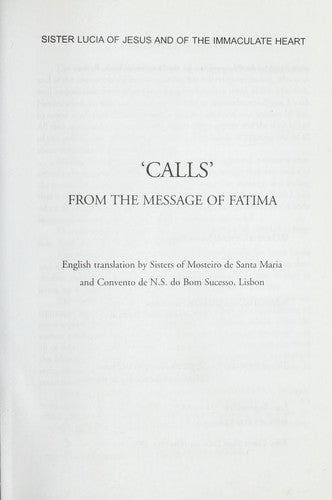 "Calls" From the Message of Fatima