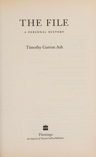 The File: A Personal History