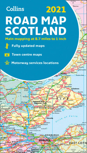 Map of Scotland 2021: Folded road map (Collins Road Atlas)