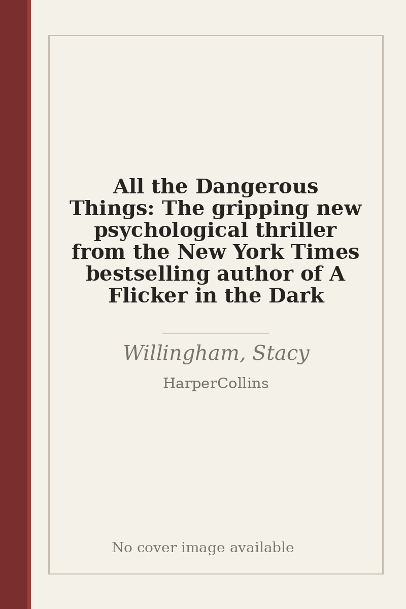 All the Dangerous Things: The gripping new psychological thriller from the New York Times bestselling author of A Flicker in the Dark - no cover image available