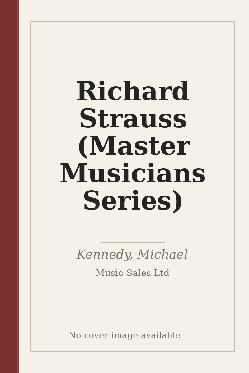 Richard Strauss (Master Musicians Series) - no cover image available