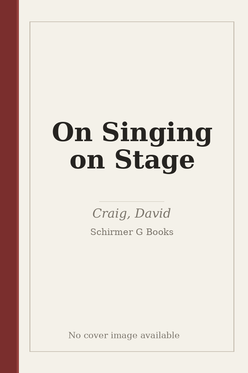 On Singing on Stage - no cover image available