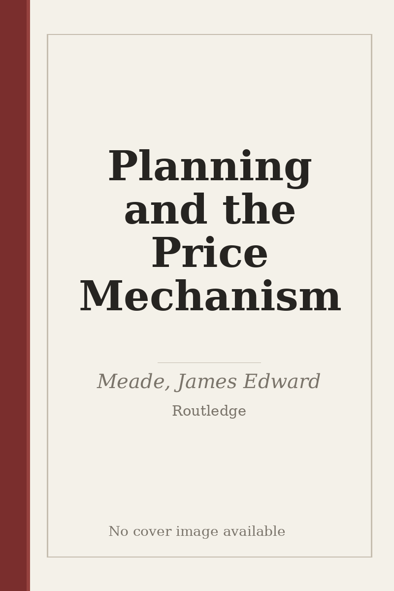 Planning and the Price Mechanism - no cover image available