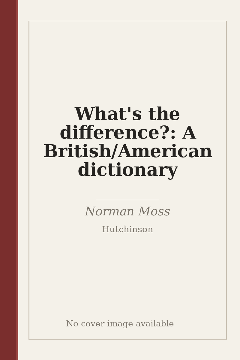 What's the difference?: A British/American dictionary - no cover image available