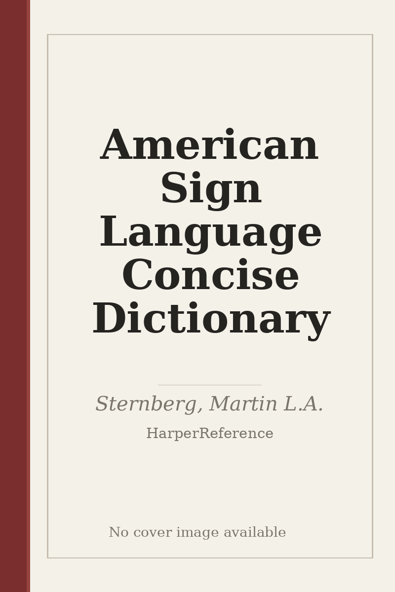 American Sign Language Concise Dictionary - no cover image available