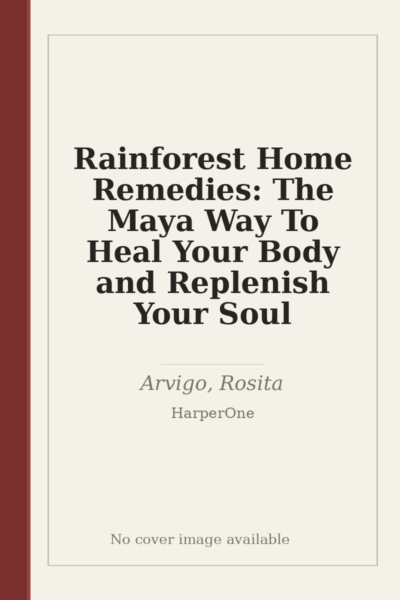 Rainforest Home Remedies: The Maya Way To Heal Your Body and Replenish Your Soul - no cover image available