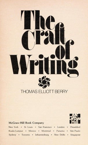 Craft of Writing (McGraw-Hill Paperbacks)