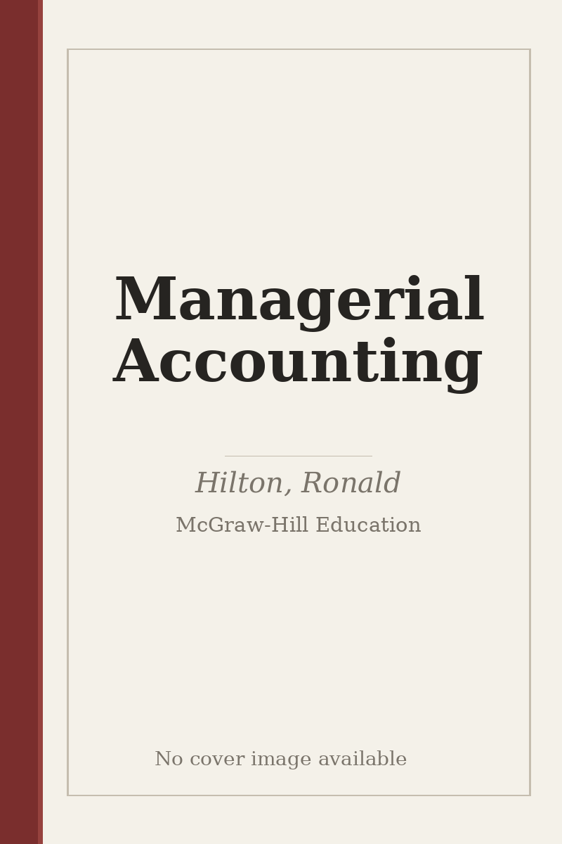 Managerial Accounting - no cover image available