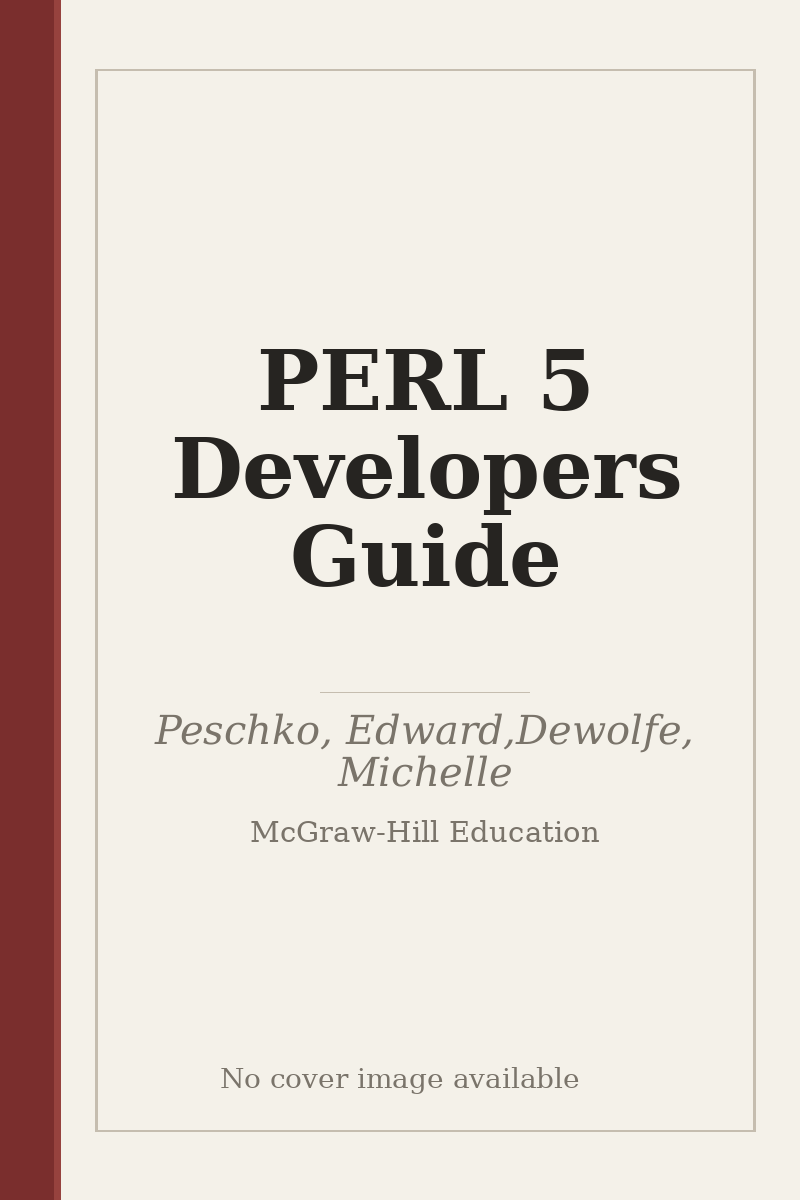 PERL 5 Developers Guide - no cover image available