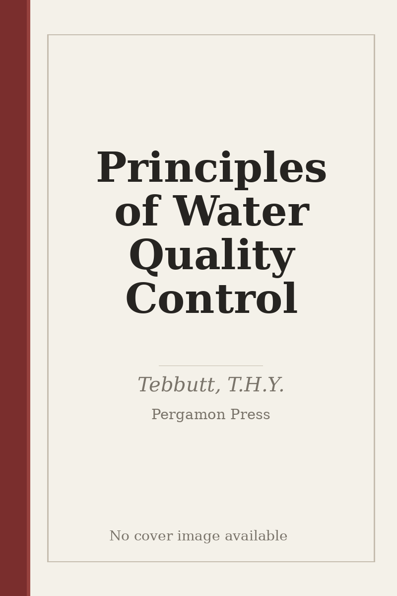 Principles of Water Quality Control - no cover image available