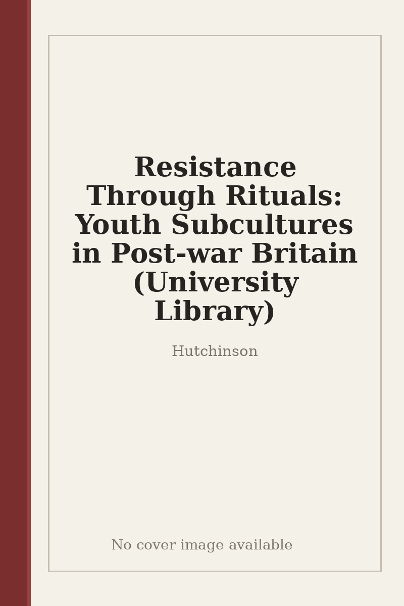 Resistance Through Rituals: Youth Subcultures in Post-war Britain (University Library) - no cover image available