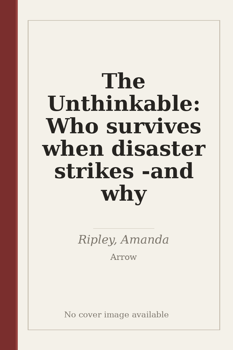 The Unthinkable: Who survives when disaster strikes - and why - no cover image available