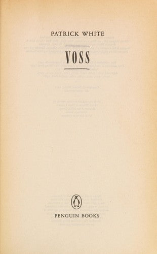 Voss (Penguin Modern Classics)