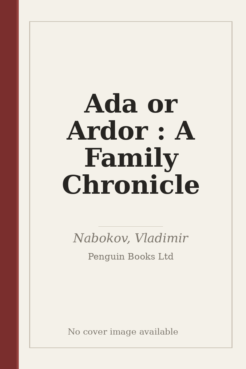 Ada or Ardor : A Family Chronicle - no cover image available