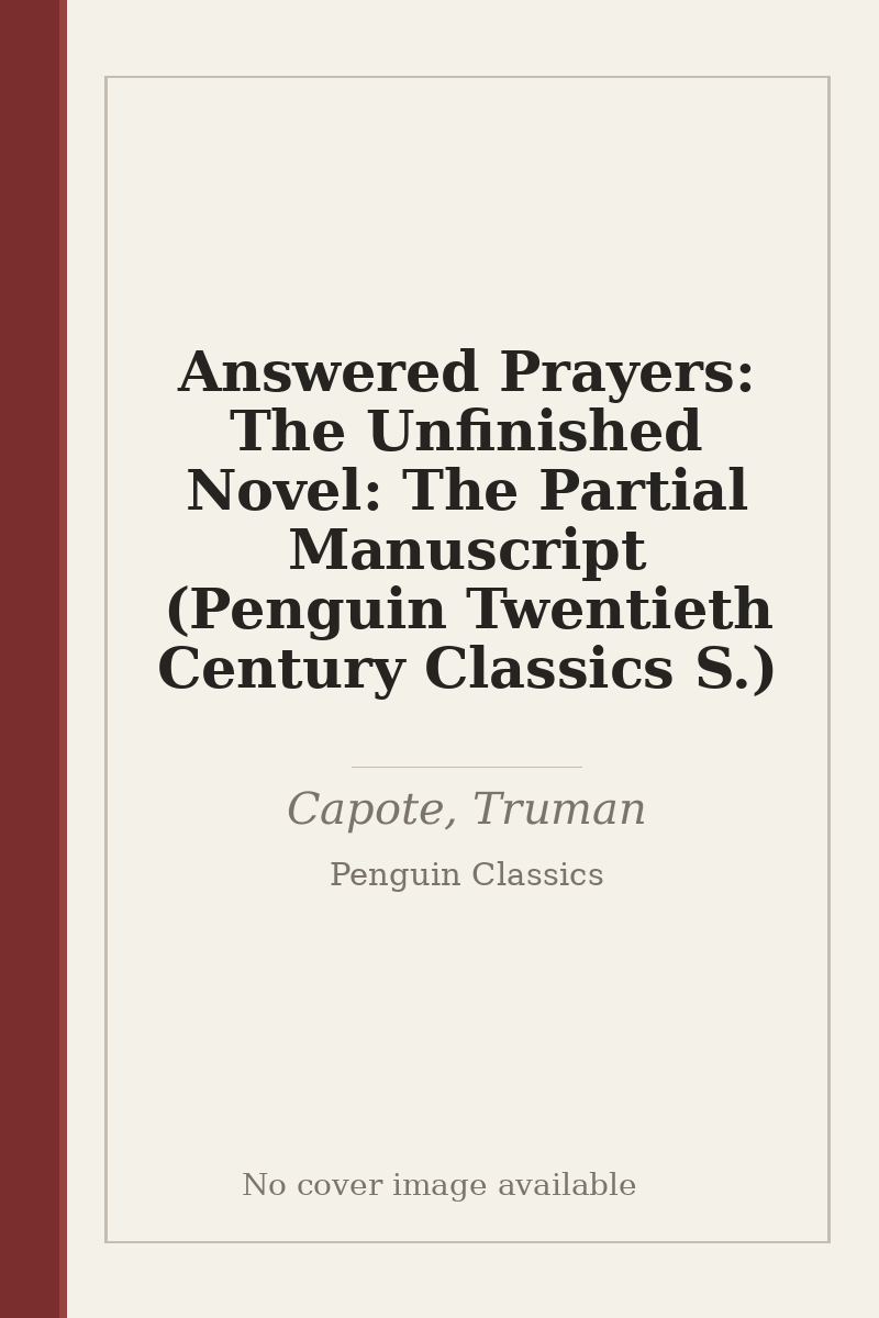 Answered Prayers: The Unfinished Novel: The Partial Manuscript (Penguin Twentieth Century Classics S.) - no cover image available