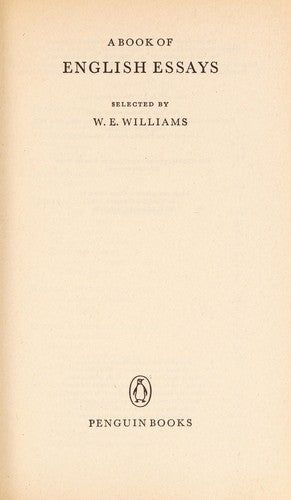 A Book of English Essays