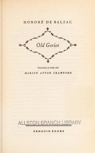 Old Goriot (Penguin Classics)