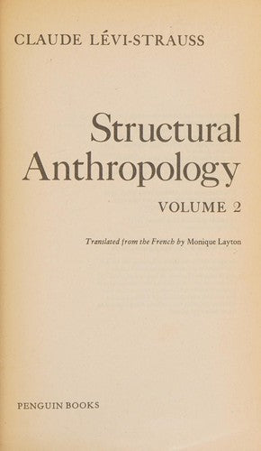 Structural Anthropology,Vol.1