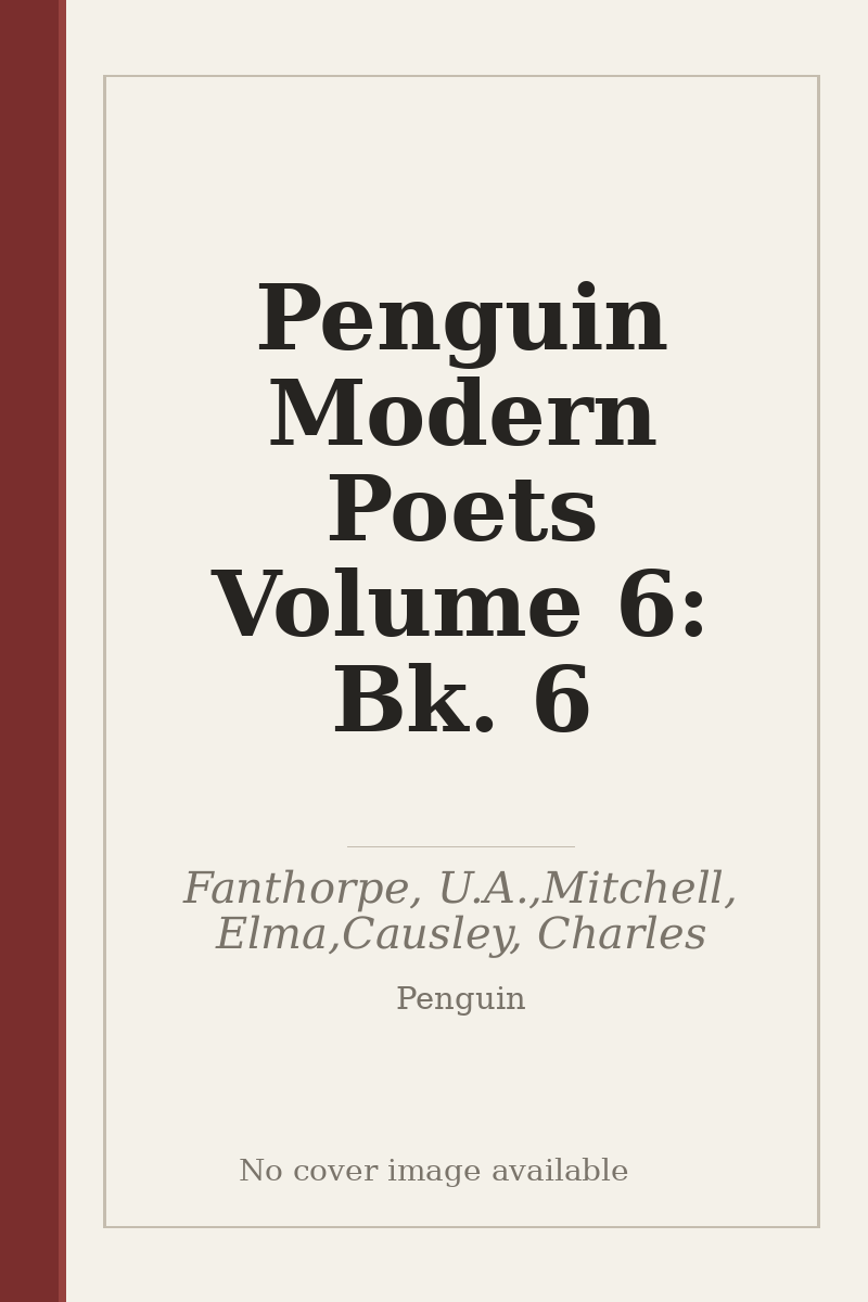 Penguin Modern Poets Volume 6: Bk. 6 - no cover image available