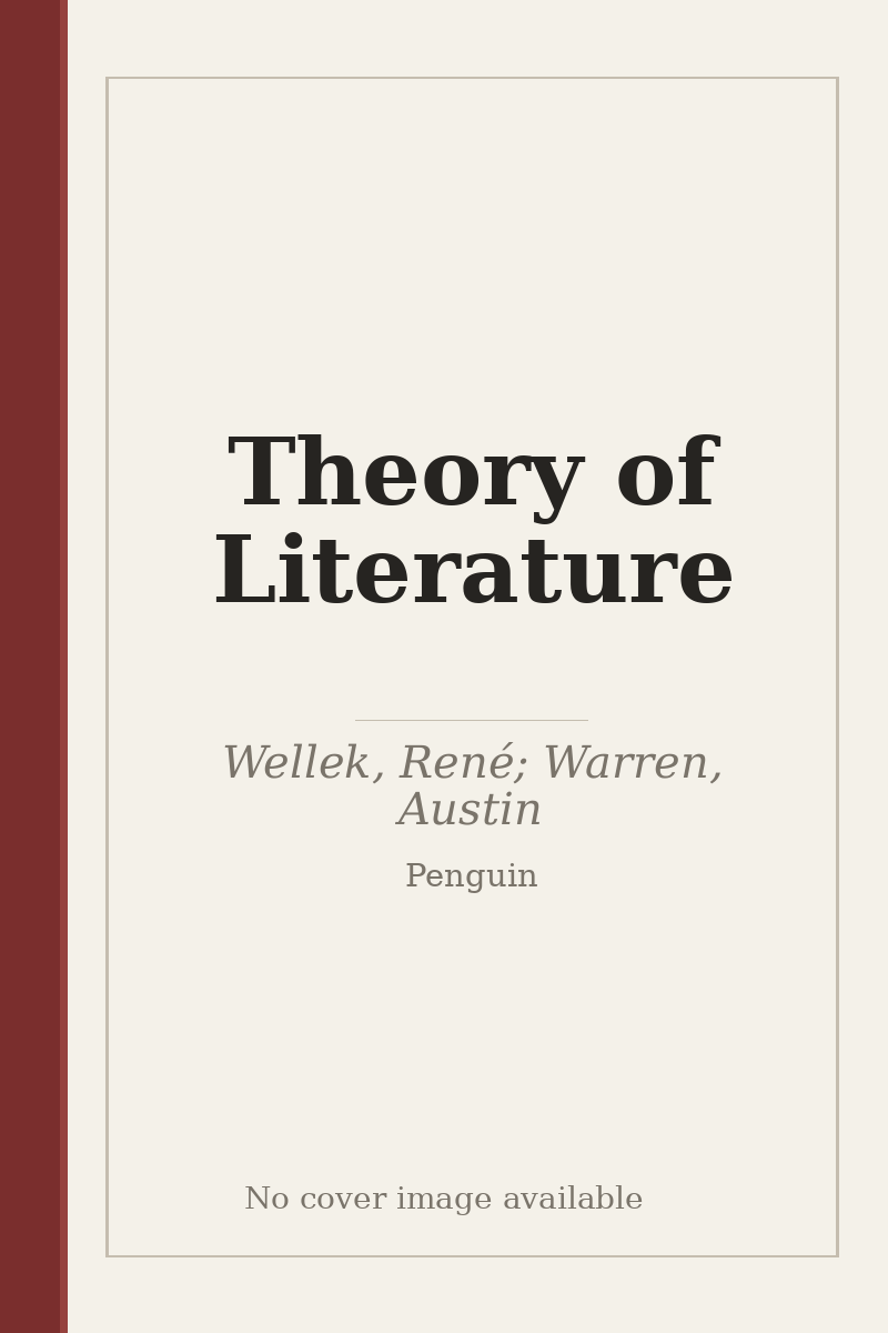 Theory of Literature - no cover image available