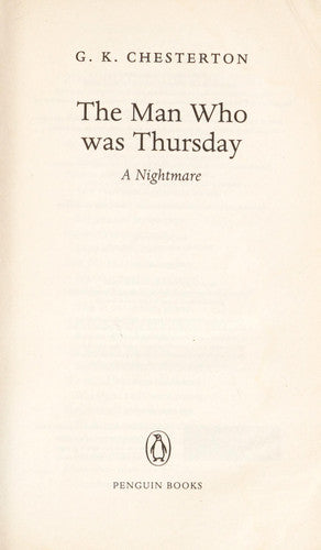 The Man Who Was Thursday: A Nightmare