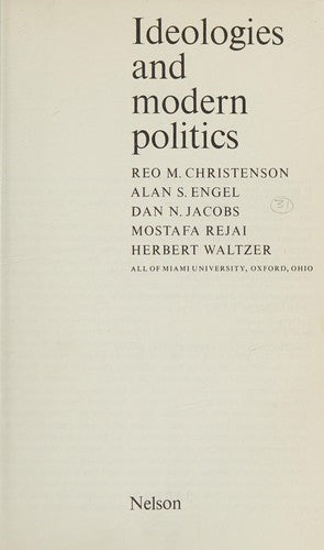 Ideologies and Modern Politics (University Paperbacks)